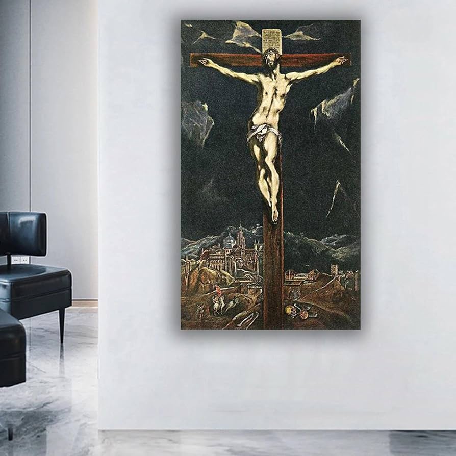 Amazon.co.jp: エル・グレコ 「十字架上の苦悩のキリスト」 - 複製画